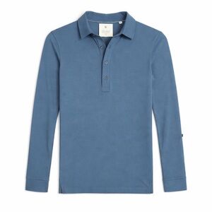 NWT Linksoul Women’s Roll Up Long Sleeve Polo Small Cove Blue